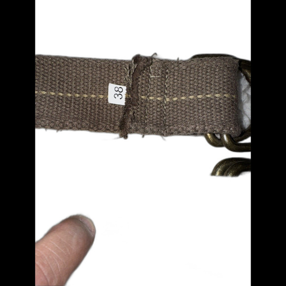 Men's Olive Cotton Belt W Buckle Metal Size 36 & 38 - Picture 4 of 4